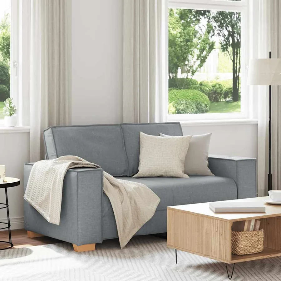Canapé 2 places Gris clair 160x78x84 cm Tissu