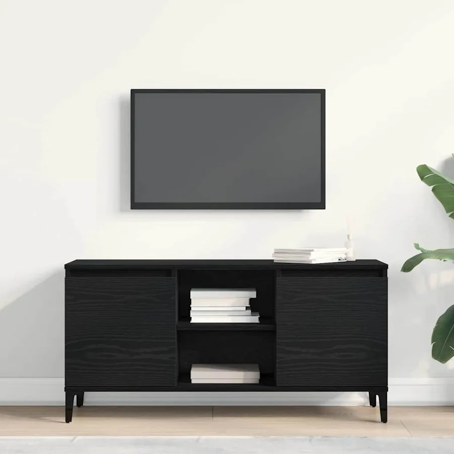 Meuble TV Chêne noir 102 x 35 x 50 cm Bois d'ingénierie - 4