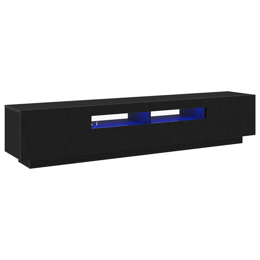 Ensemble meuble TV Montage mural 2 pcs Noir 200 x 35 x 40 cm