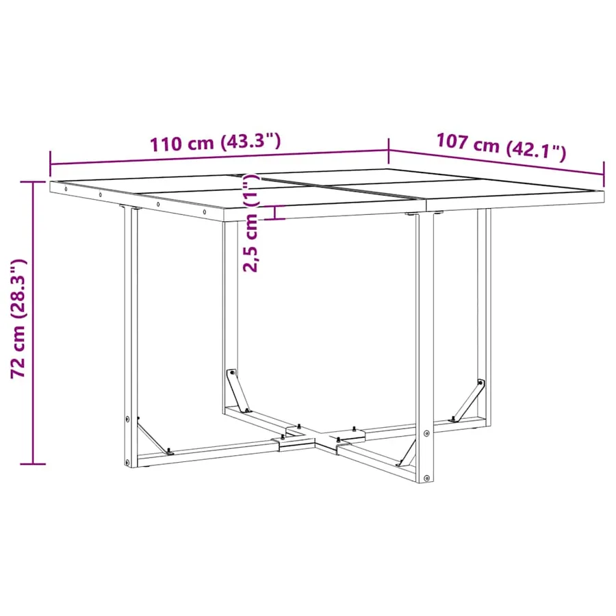 Ensemble de salle à manger pour jardin 9 pcs Noir Acier - 11