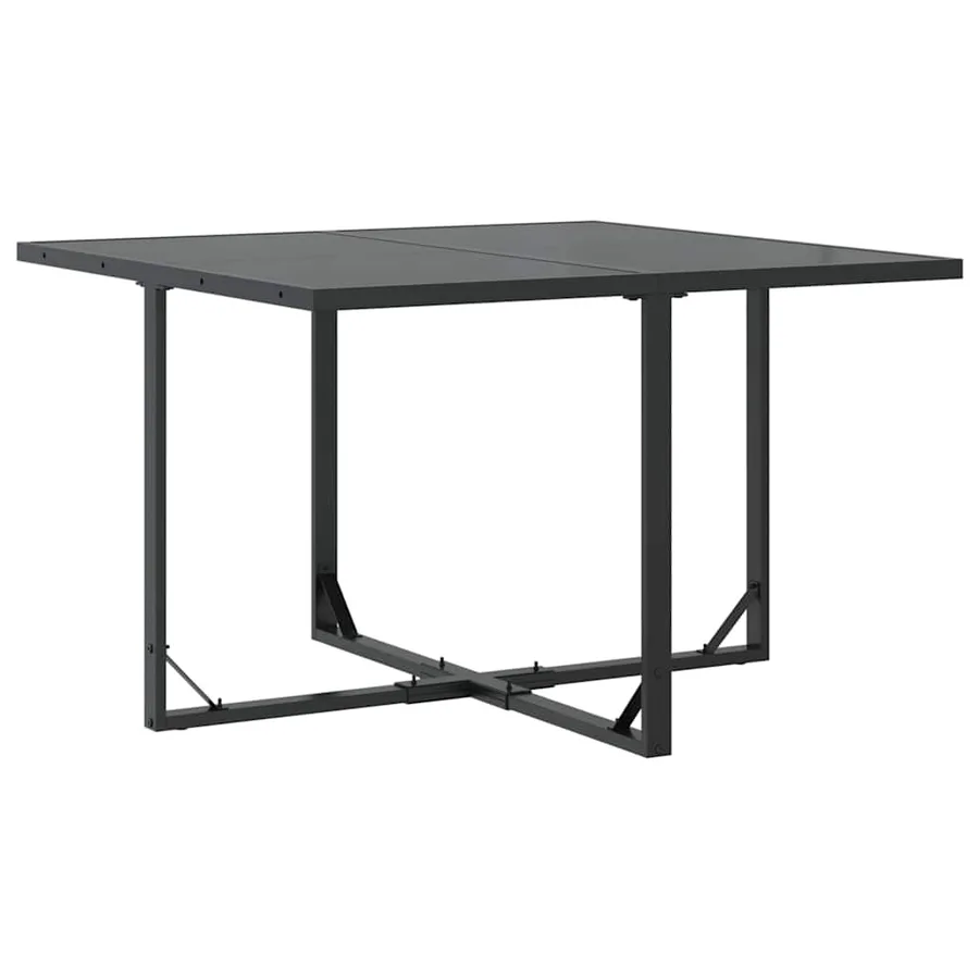 Ensemble de salle à manger pour jardin 9 pcs Noir Acier - 4