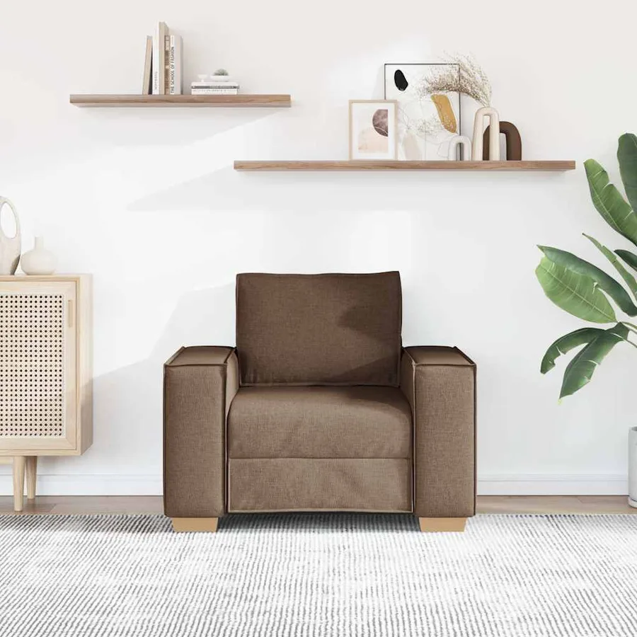 Canapé Fauteuil Marron 100x78x84 cm Tissu - 3