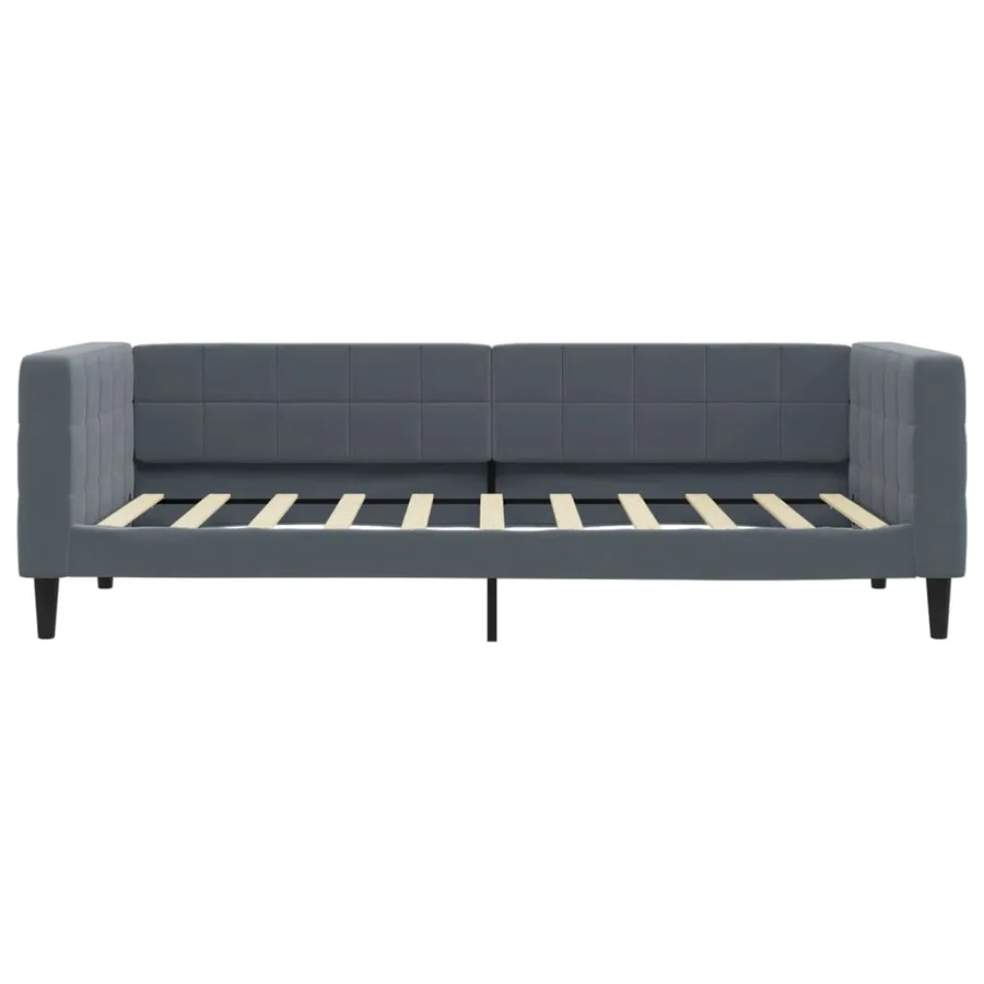 Lit de jour avec matelas gris foncé 90x190 cm velours - 4