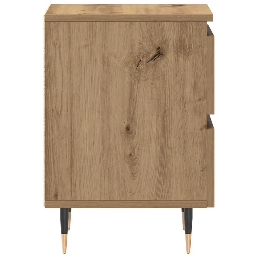 Cabinet de chevet 2 pc Chêne artisanal 40 x 35 x 50 cm - 7