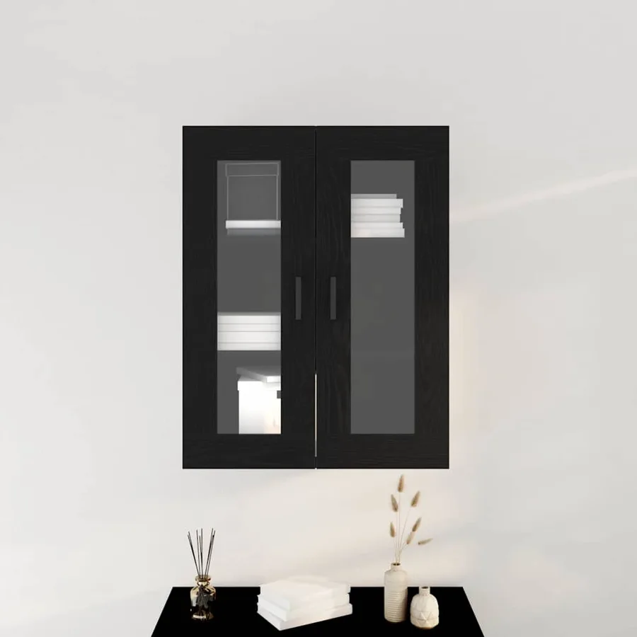 Meuble mural Chêne noir 69,5 x 34 x 90 cm Bois d'ingénierie - 4