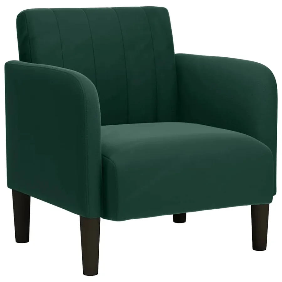 Fauteuil avec accoudoirs vert foncé 54 cm velours - 2