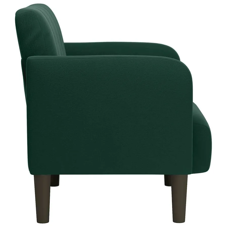 Fauteuil avec accoudoirs vert foncé 54 cm velours - 4