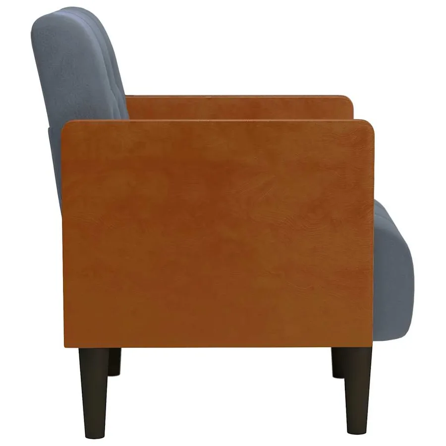 Fauteuil avec accoudoirs gris foncé 55 cm velours - 4