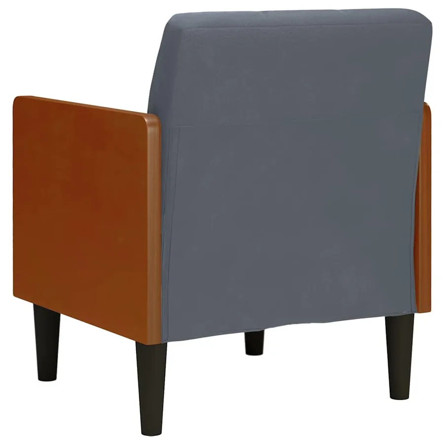 Fauteuil avec accoudoirs gris foncé 55 cm velours - 5