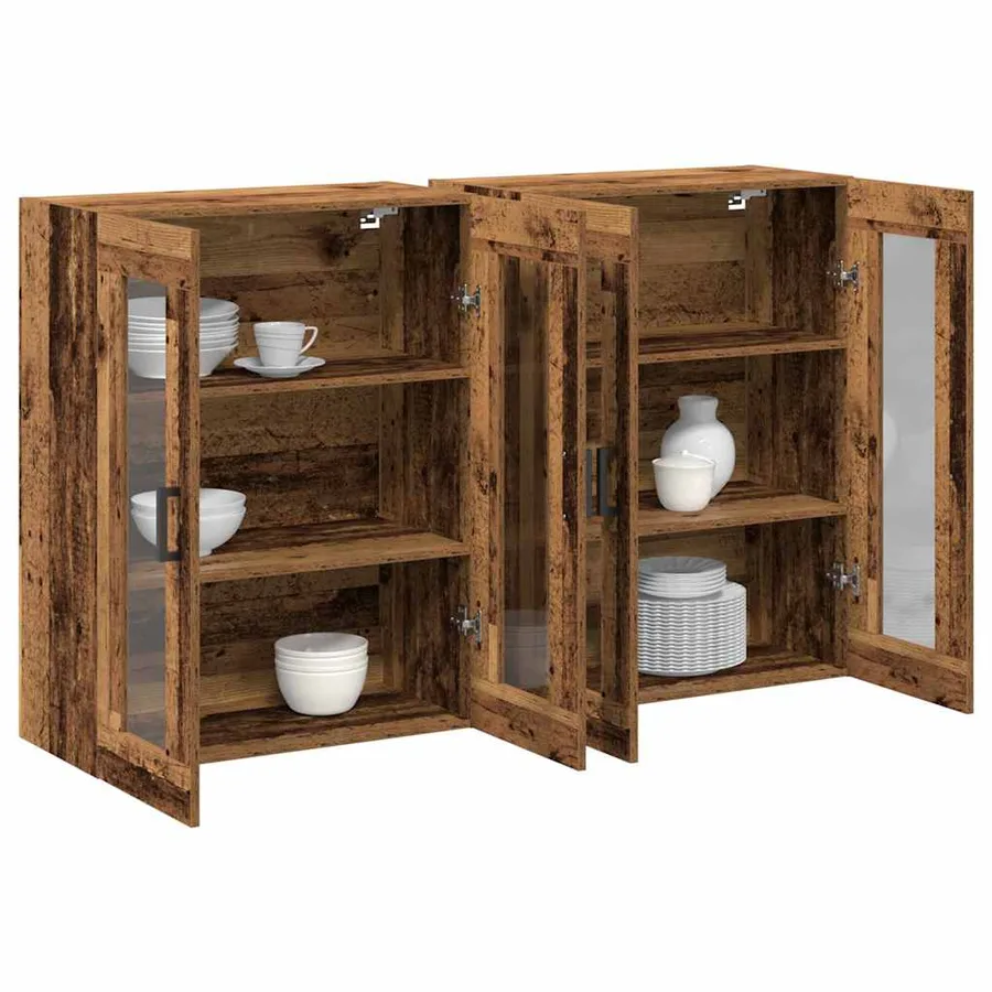 Cabinets muraux 2 pcs Bois Ancien 69,5 x 34 x 90 cm - 3