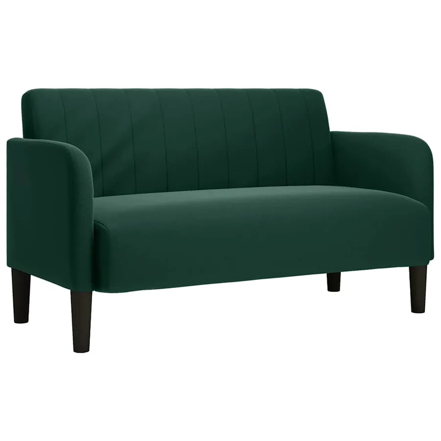 Canapé causeuse vert foncé 109 cm velours - 2