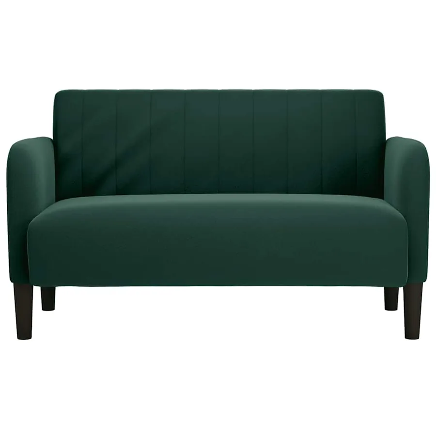 Canapé causeuse vert foncé 109 cm velours - 3