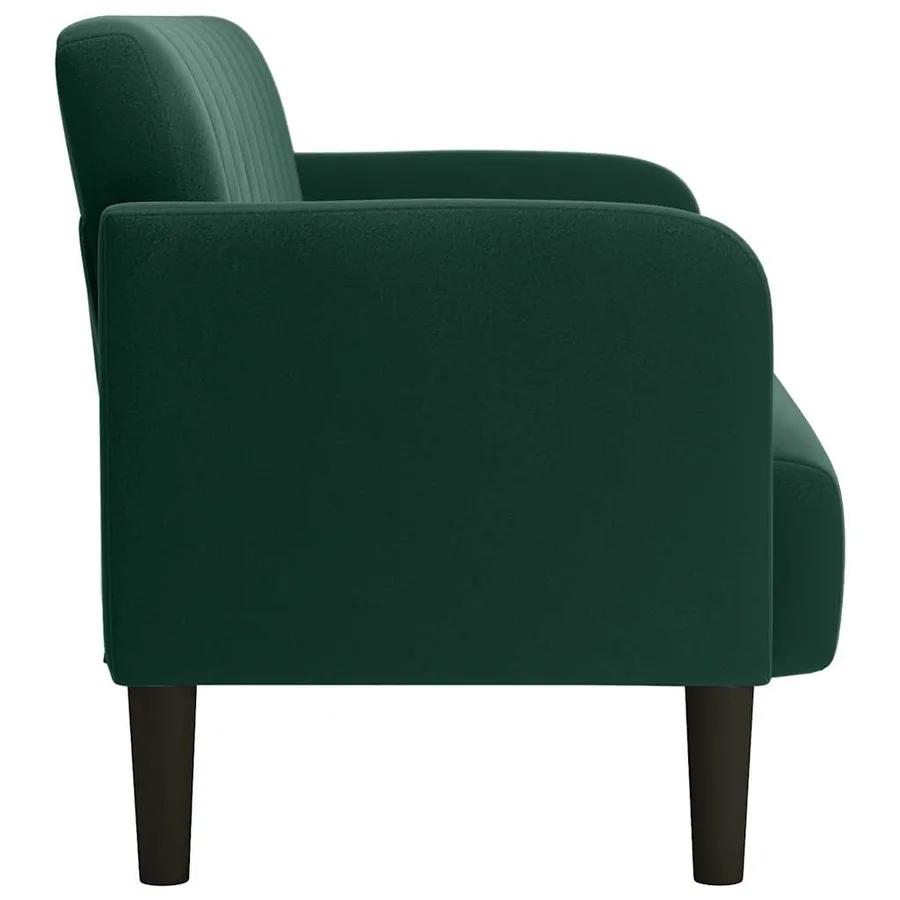 Canapé causeuse vert foncé 109 cm velours - 4