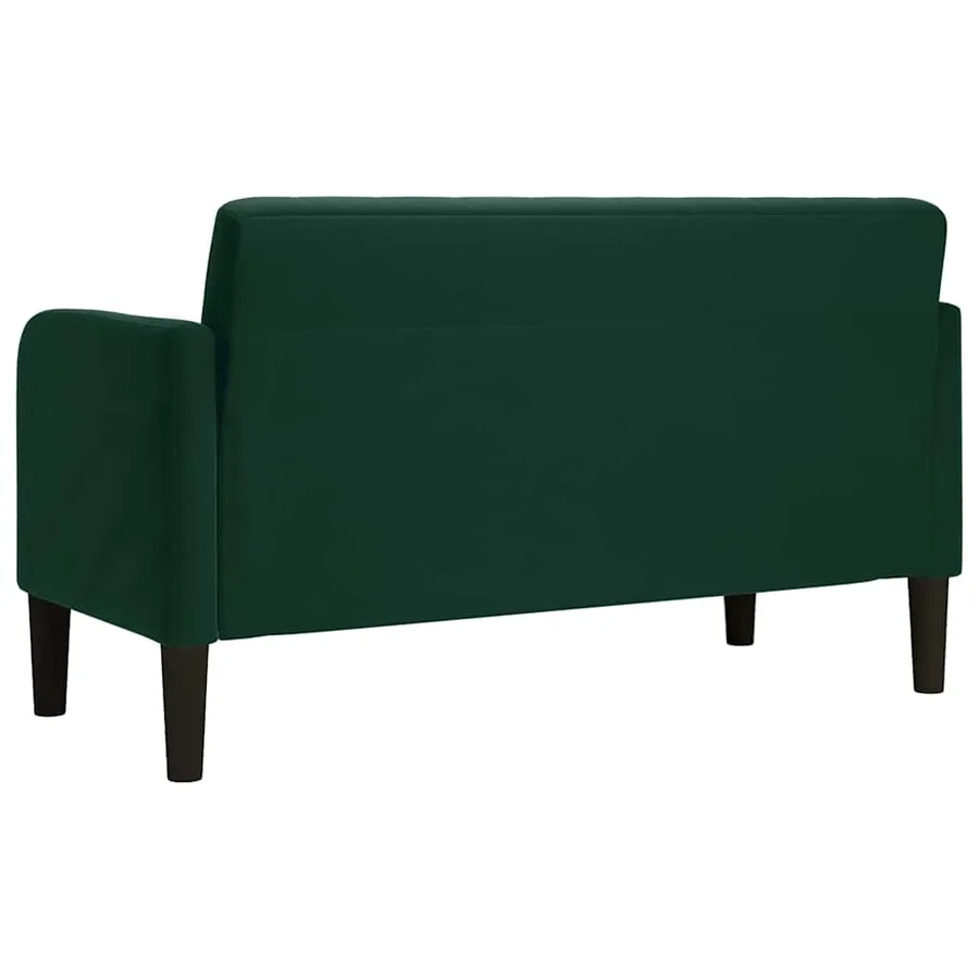 Canapé causeuse vert foncé 109 cm velours - 5