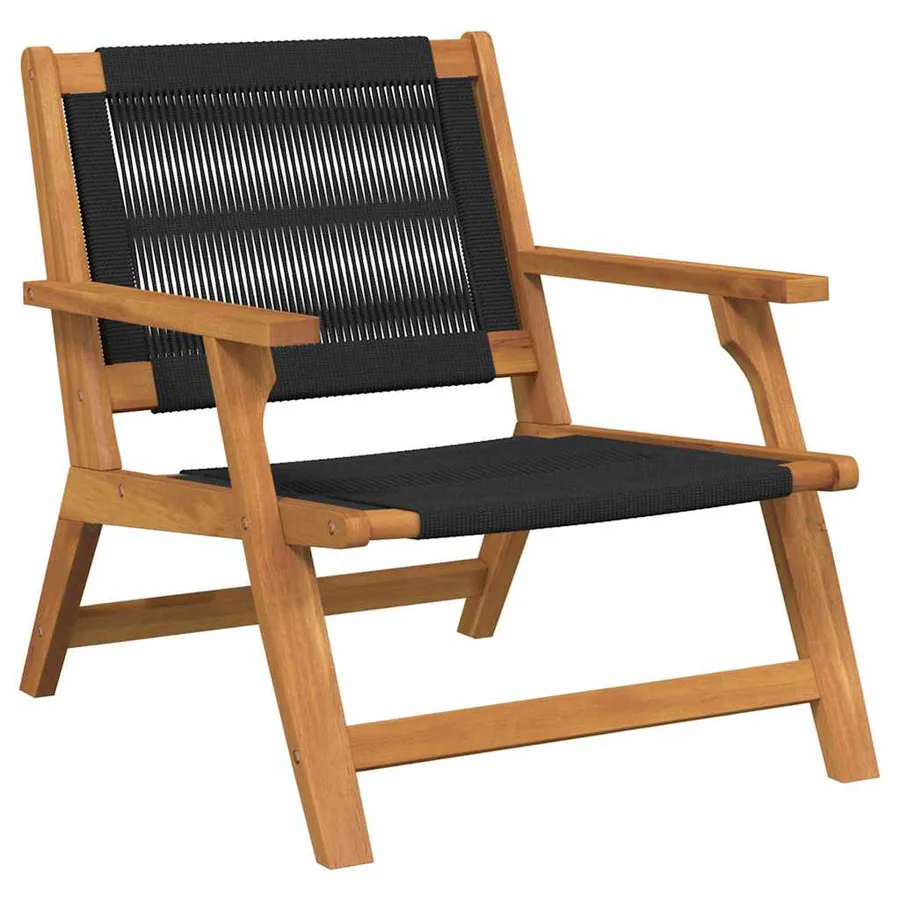 Chaise de Détente de Jardin 2 pcs Noir Bois d'Acacia Massif - 4