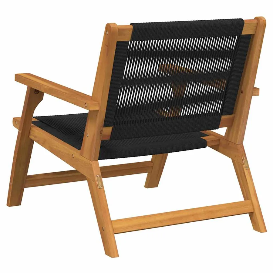 Chaise de Détente de Jardin 2 pcs Noir Bois d'Acacia Massif - 5