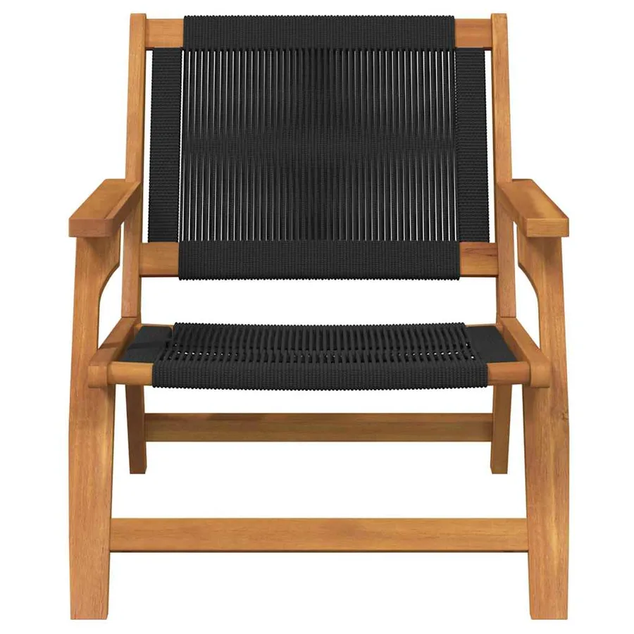 Chaise de Détente de Jardin 2 pcs Noir Bois d'Acacia Massif - 6