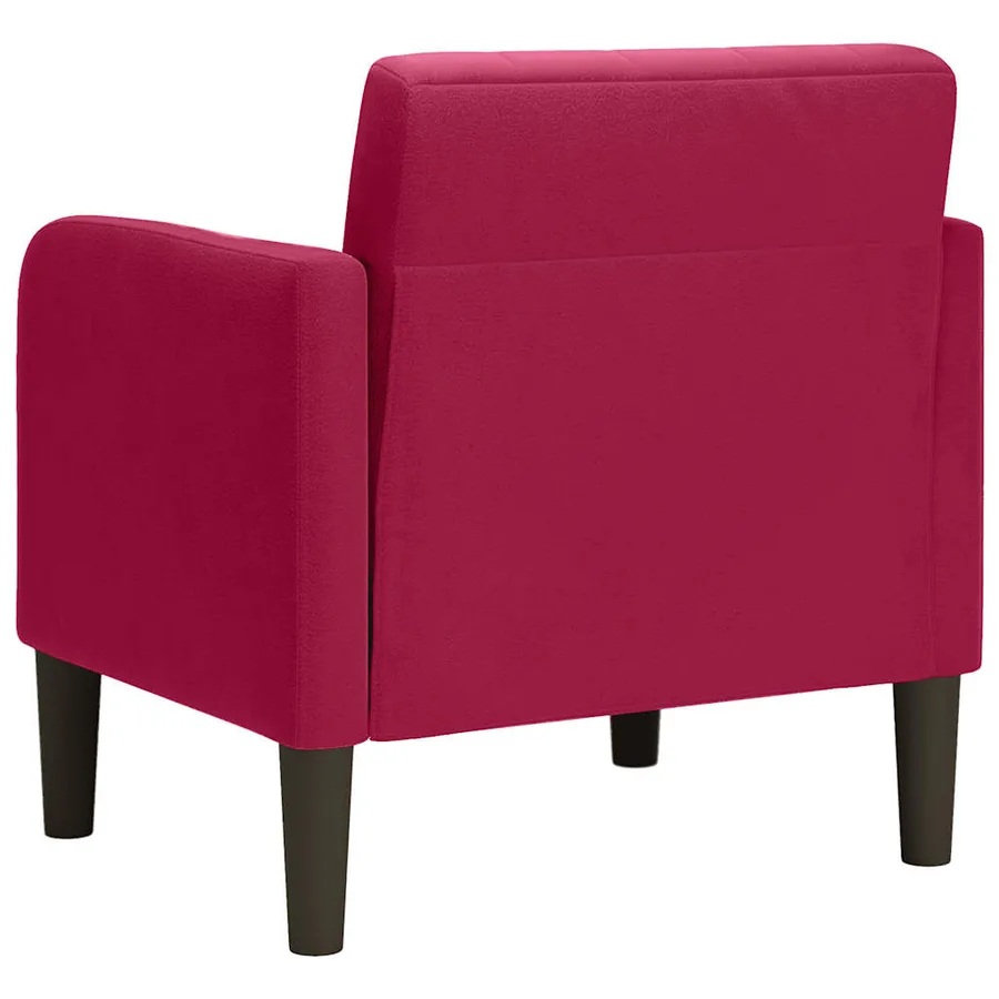 Fauteuil avec accoudoirs rouge bordeaux 54 cm velours - 5