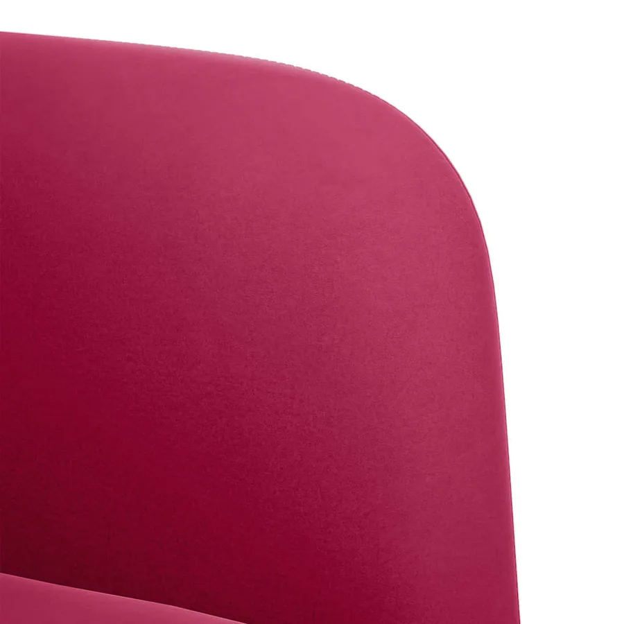 Fauteuil avec accoudoirs rouge bordeaux 54 cm velours - 6