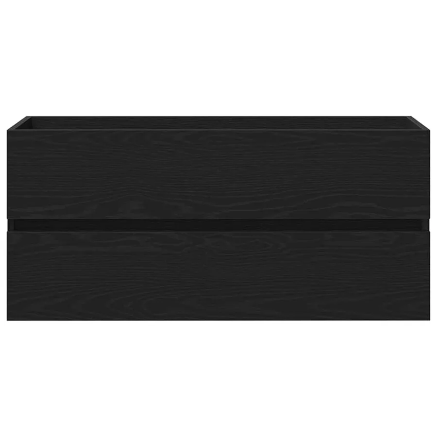 Armoire d'évier chêne noir 100x38,5x45 cm bois d'ingénierie - 6