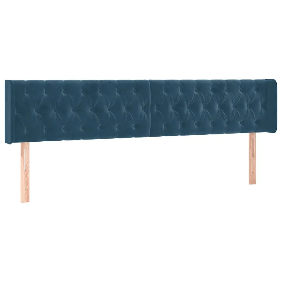 Tête de lit à LED Bleu foncé 203x16x78/88 cm Velours - 3