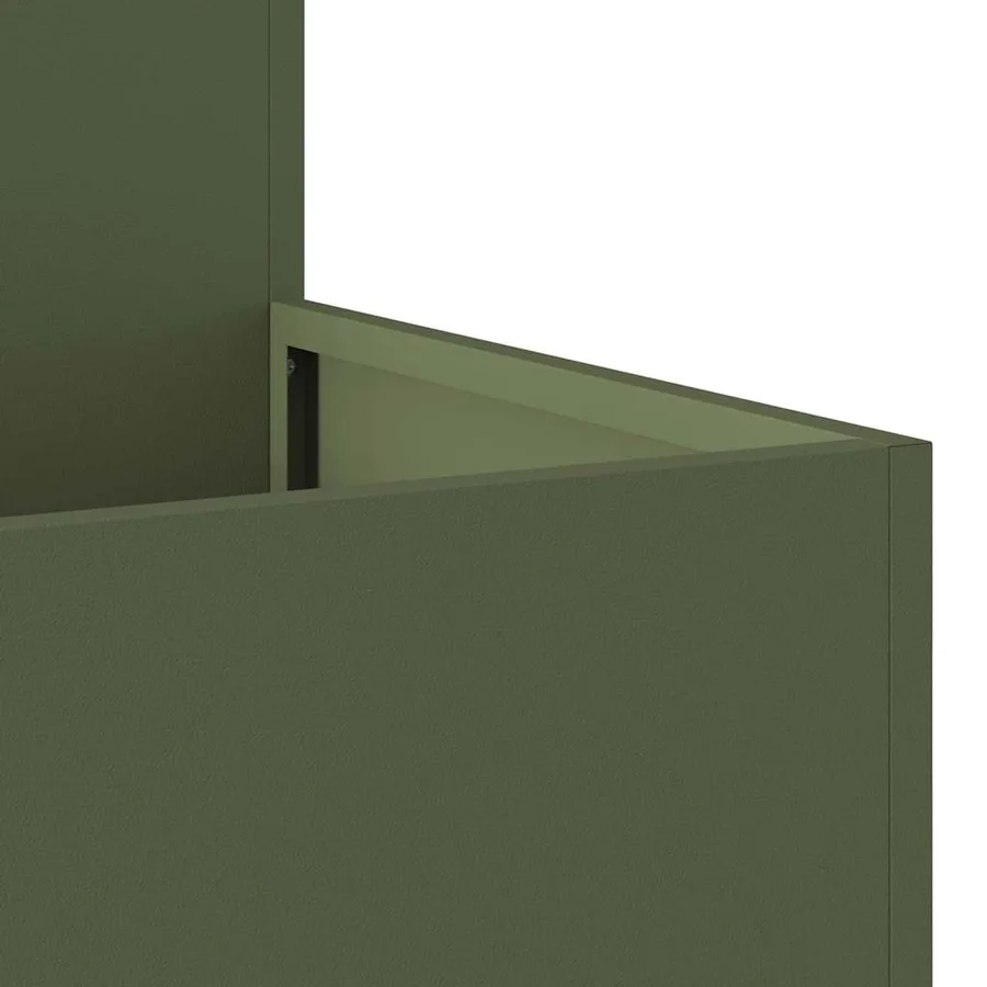 Cache-pot de jardin Vert olive 80 x 80 x 48 cm Acier - 9