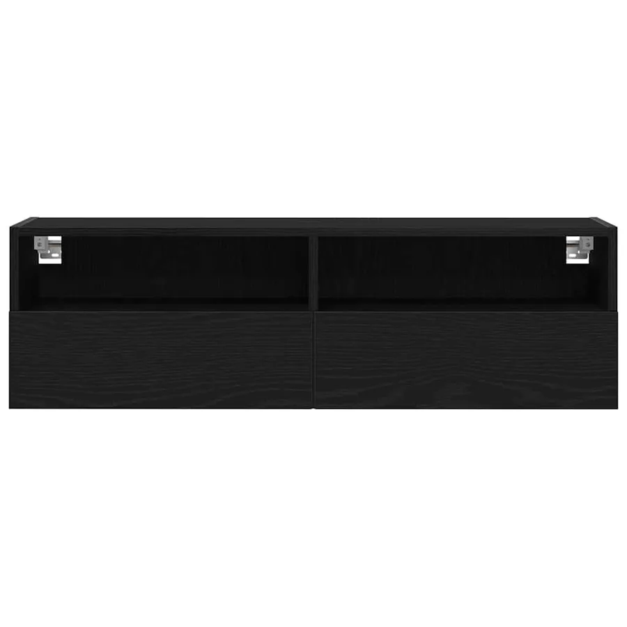 Meuble TV mural Montage mural 2 pcs Chêne noir 100 x 30 x 30 cm - 7