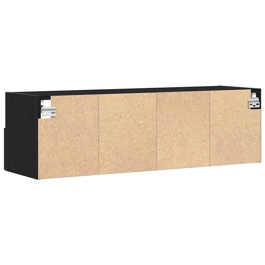 Meuble TV mural Montage mural 2 pcs Chêne noir 100 x 30 x 30 cm - 9