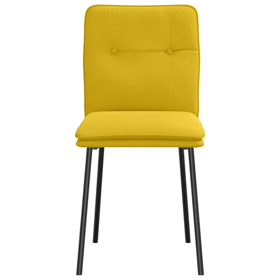 Chaises à manger lot de 4 jaune velours - 4