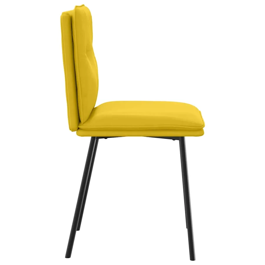 Chaises à manger lot de 4 jaune velours - 5