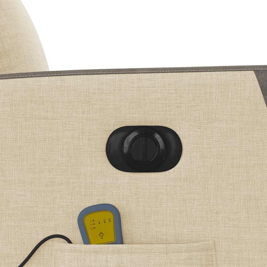 Fauteuil inclinable de massage électrique Crème Tissu - 15