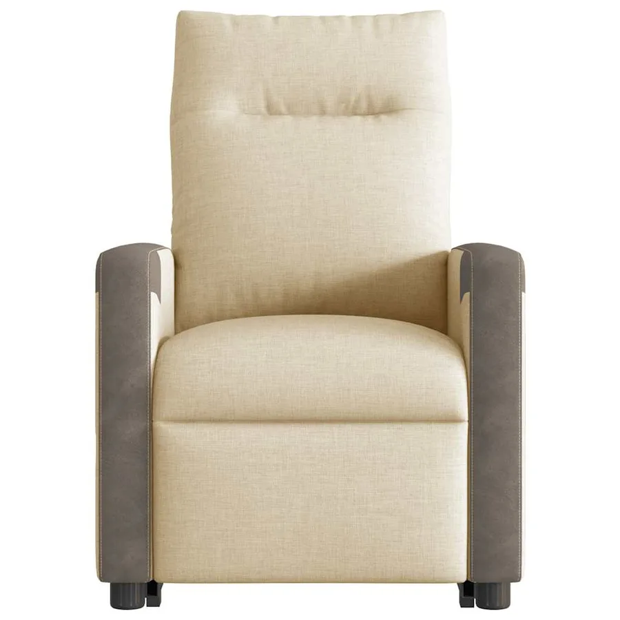 Fauteuil inclinable de massage électrique Crème Tissu - 5