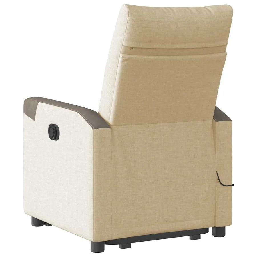 Fauteuil inclinable de massage électrique Crème Tissu - 7
