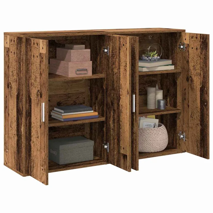 Buffet 2 pcs Bois ancien 60 x 31 x 84 cm Bois d'ingénierie - 3