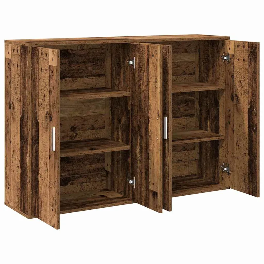 Buffet 2 pcs Bois ancien 60 x 31 x 84 cm Bois d'ingénierie - 5