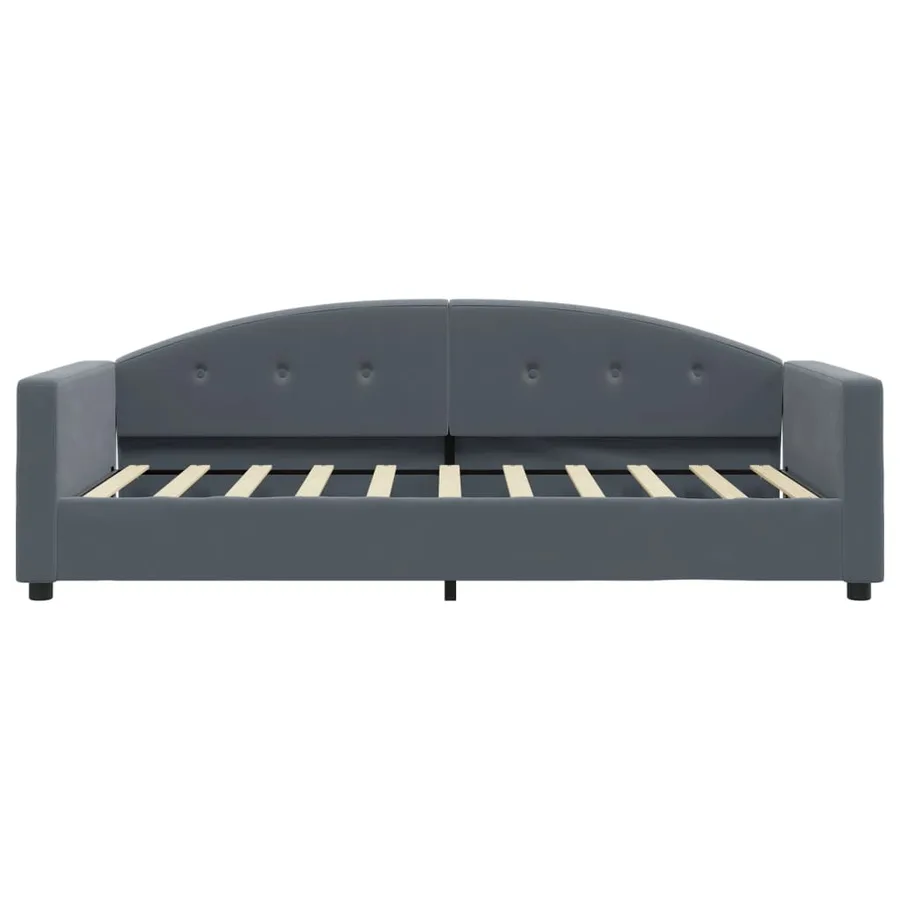 Lit de jour avec matelas gris foncé 90x190 cm velours - 4