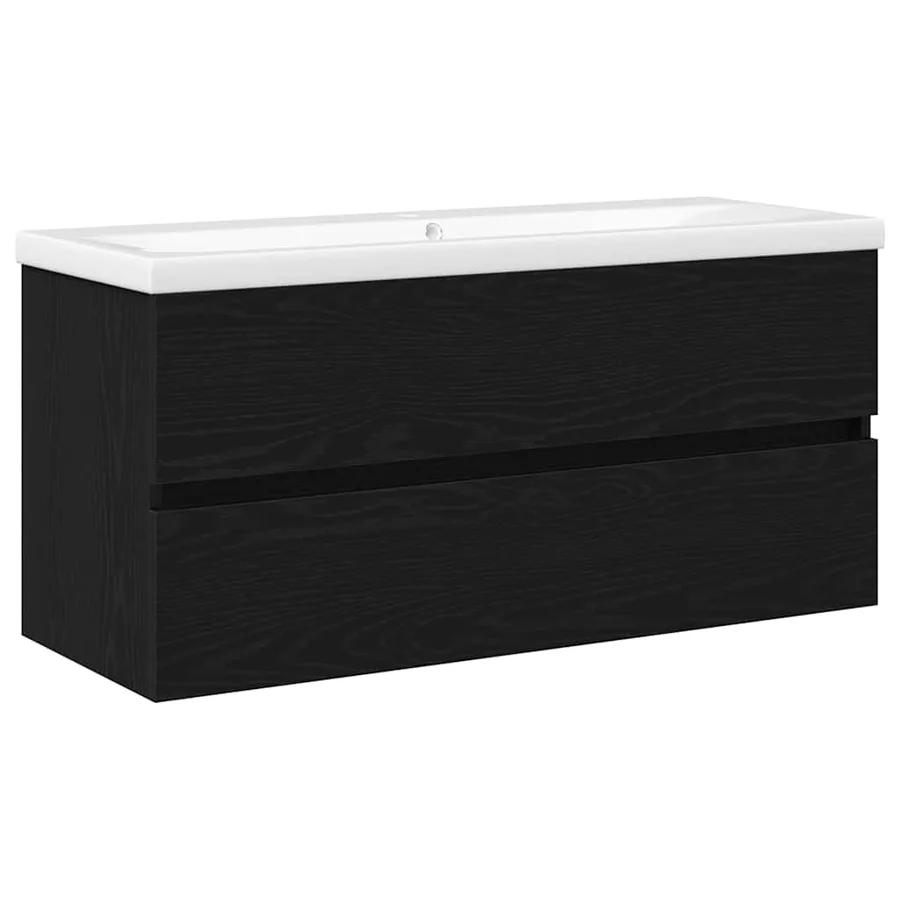 Meuble de Lavabo de Salle de Bain Chêne noir 100 x 39 x 62 cm - 2