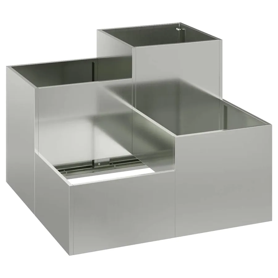 Cache-pot de jardin Argent 100 x 100 x 60 cm Acier galvanisé - 2