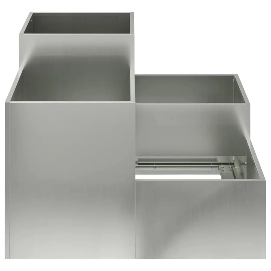 Cache-pot de jardin Argent 100 x 100 x 60 cm Acier galvanisé - 7