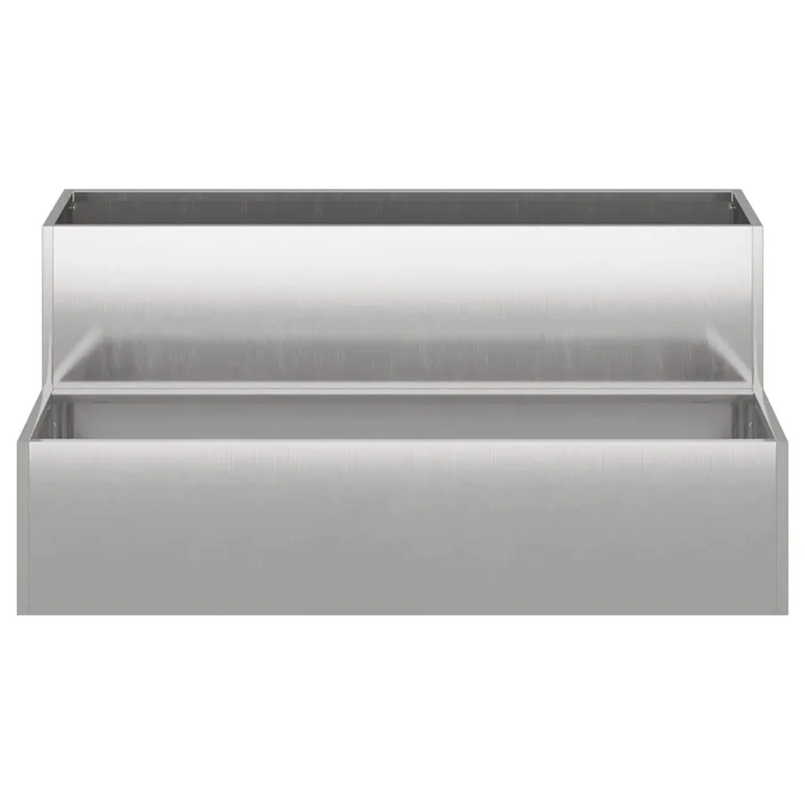 Cache-pot de jardin Argent 100 x 60 x 45 cm Acier inoxydable - 5