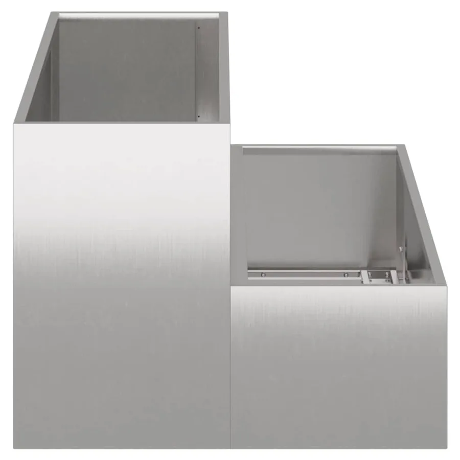 Cache-pot de jardin Argent 100 x 60 x 45 cm Acier inoxydable - 6