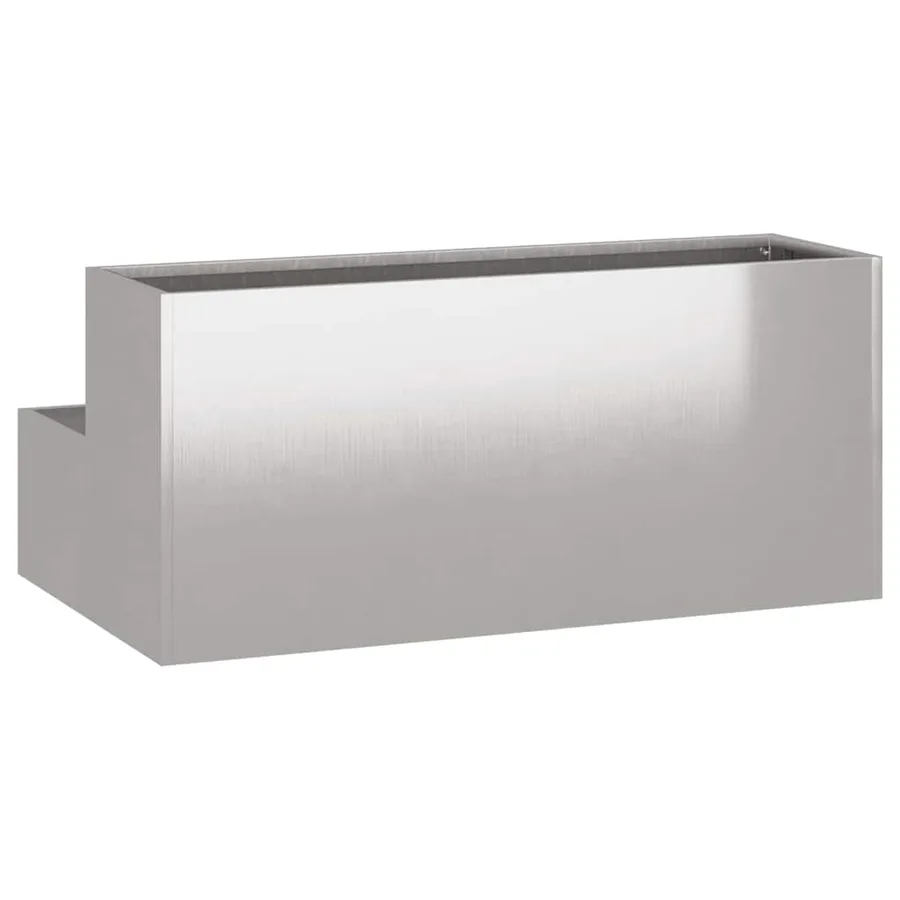 Cache-pot de jardin Argent 100 x 60 x 45 cm Acier inoxydable - 7