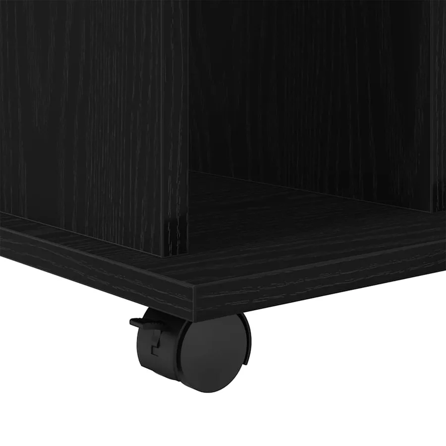 Cabinet roulant Chêne noir 60 x 45 x 55 cm Bois d'ingénierie - 9