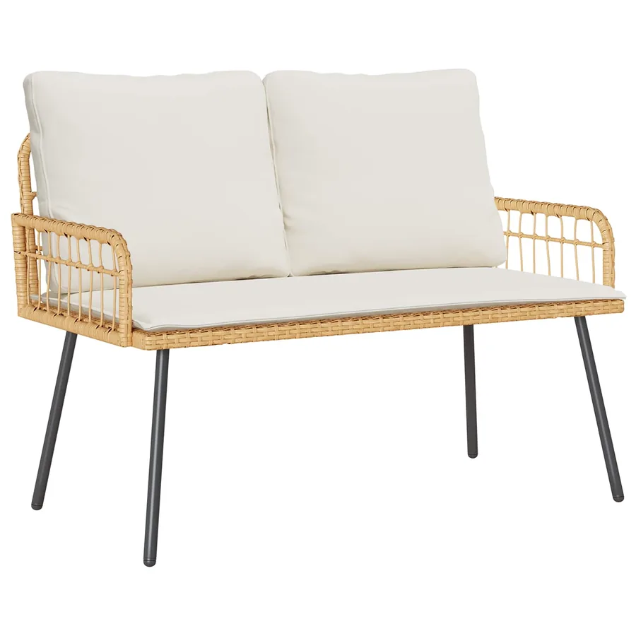 Banc de jardin avec coussin Nature 114 x 64 x 90cm Acier