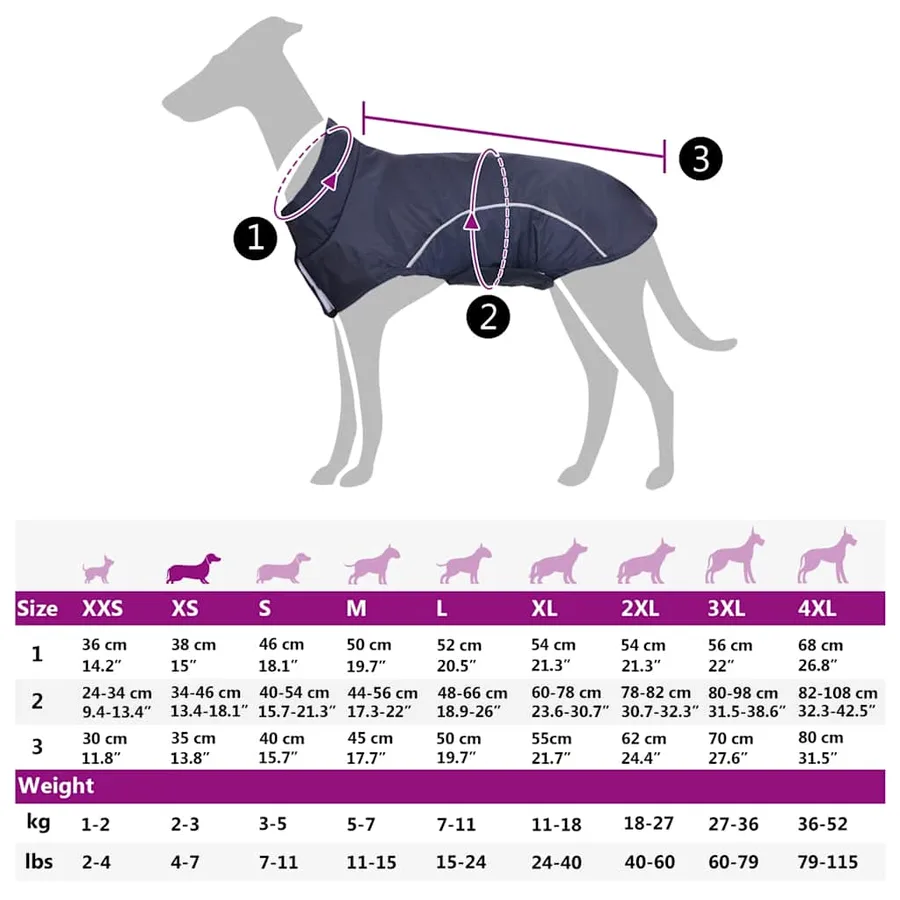 Imperméable pour chien avec bandes réfléchissantes polyester bleu marine taille XS - 13