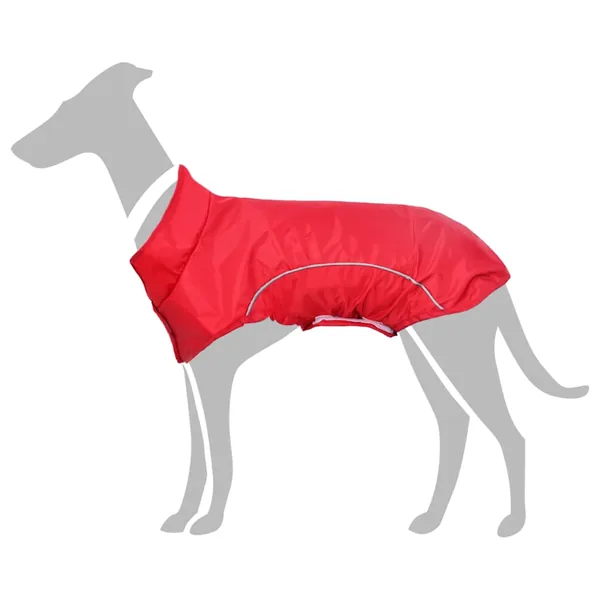 Imperméable pour chien avec bandes réfléchissantes polyester rouge taille M