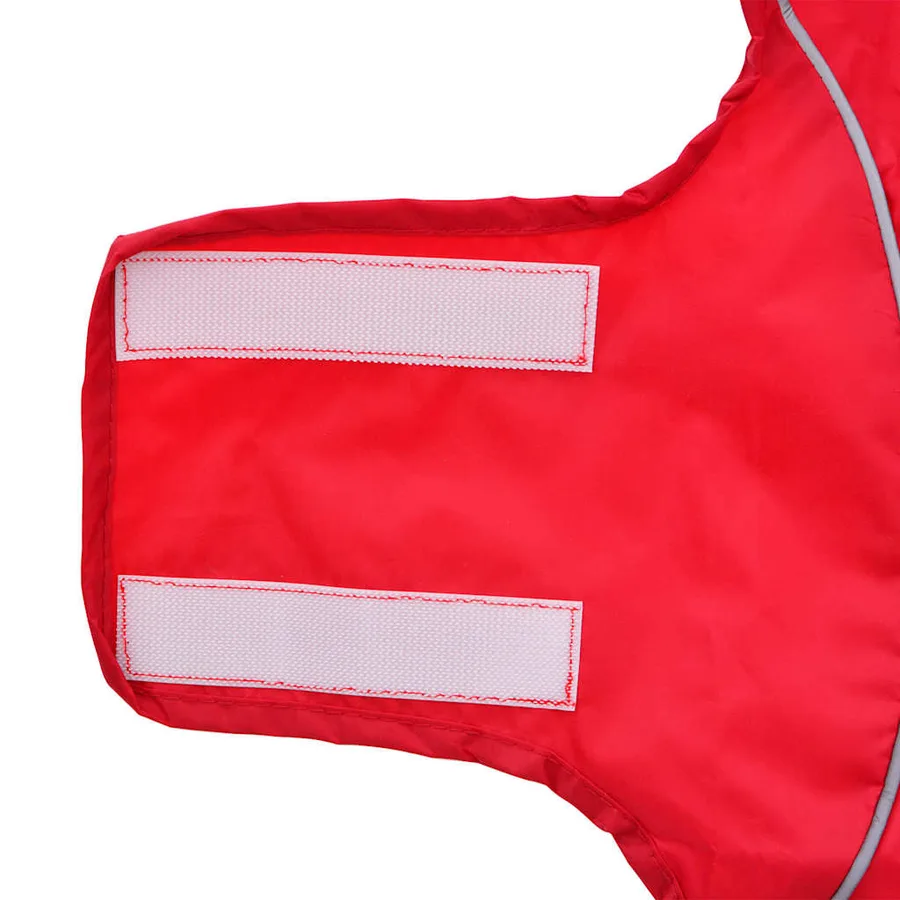 Imperméable pour chien avec bandes réfléchissantes polyester rouge taille M - 10