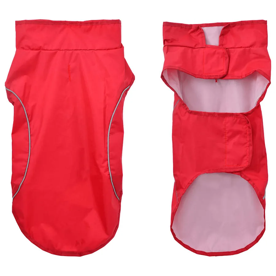 Imperméable pour chien avec bandes réfléchissantes polyester rouge taille M - 3