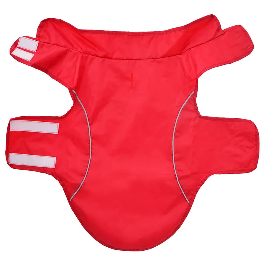 Imperméable pour chien avec bandes réfléchissantes polyester rouge taille M - 4
