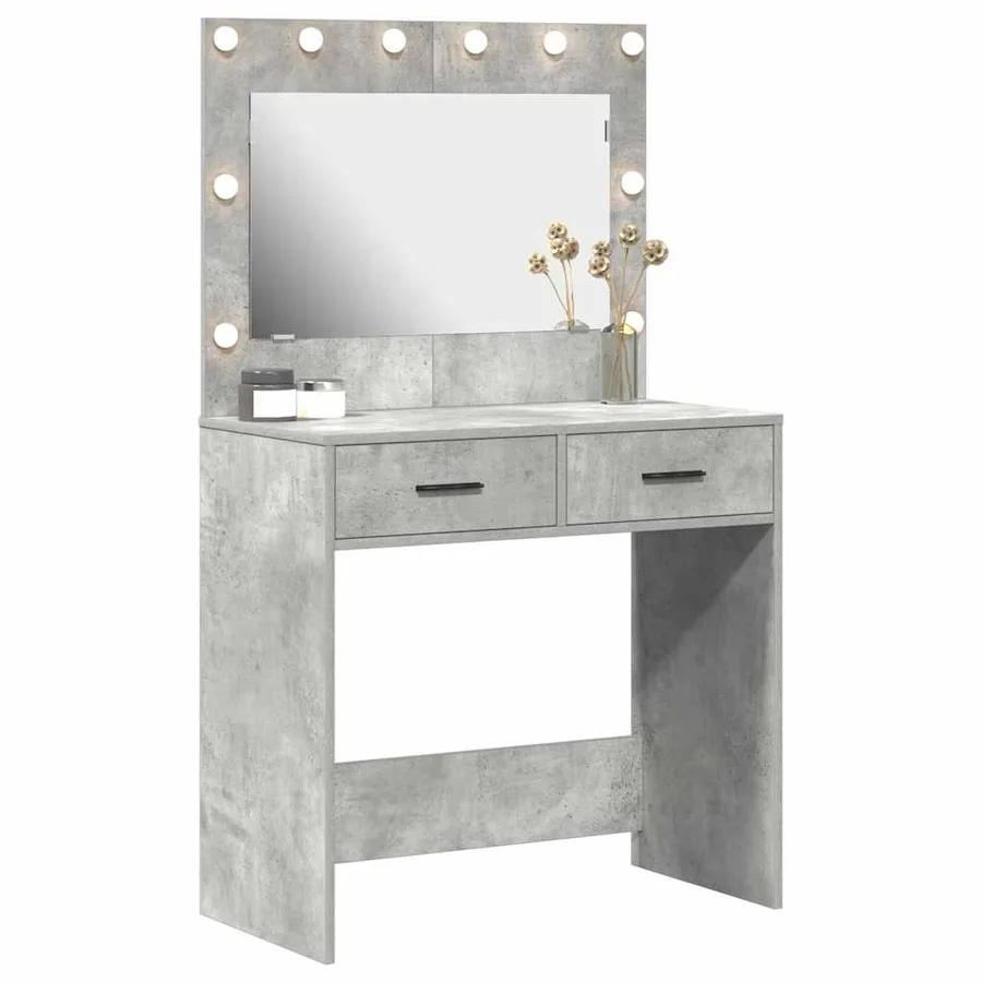 Table de Toilette avec tiroir Gris béton 78,5 x 41 x 135 cm - 3